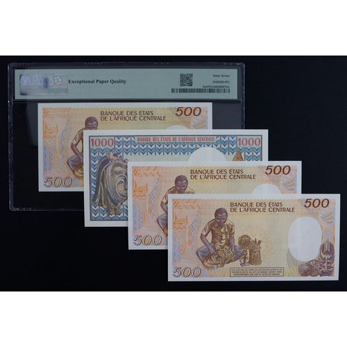 488 - Chad (4), 1000 Francs dated 1st June 1980 serial O.14 10701 (BNB B206a, Pick7), 500 Francs dated 1st... 