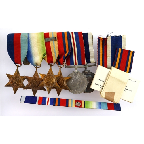 Group mounted as worn - 1939-45 Star, Atlantic Star, Africa Star ...