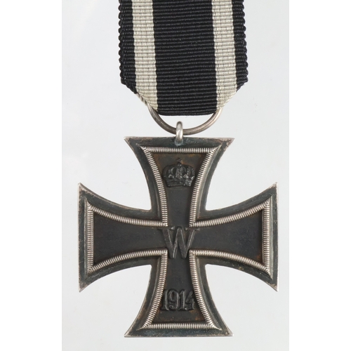 1441 - WW1 Iron Cross 2nd Class, ring mkd WILM, replacement ribbon.