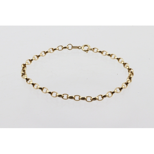 241 - 9ct yellow gold belcher link chain bracelet with bolt ring clasp, length 18cm, weight 3.6g