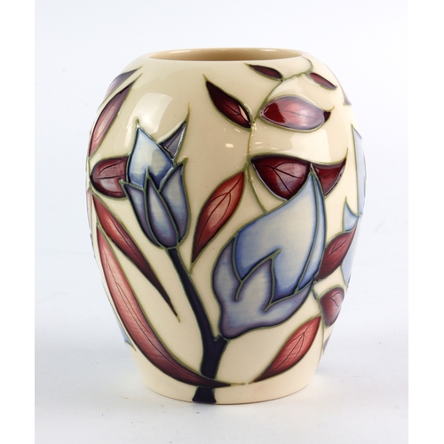 106 - Moorcroft. Small Moorcroft 'Jacobs Ladder' pattern vase, dated 2004, makers marks to base, height 9c... 
