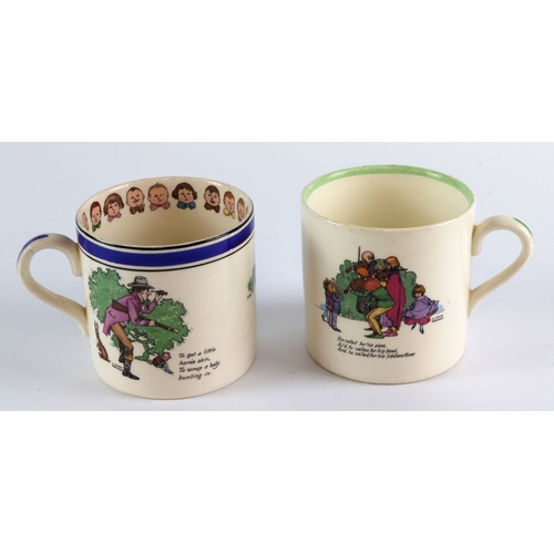 111 - Mugs. Two W. Heath Robinson  Nursery Child's mugs, made by Midwinter, circa 1932-41, one has Childre... 