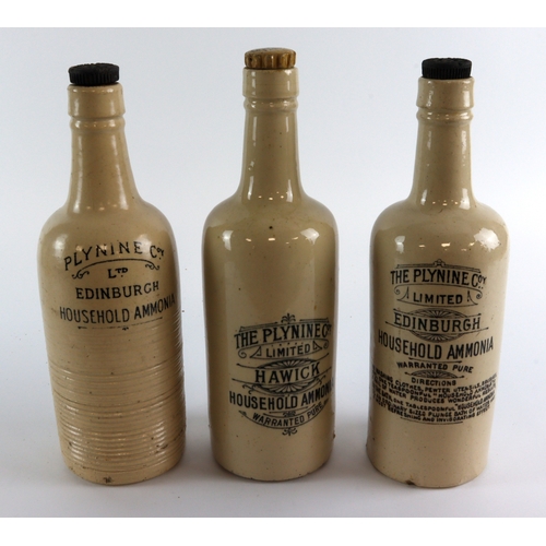 116 - Plynine Co Ltd: Three Stoneware Pottery Bottles, comprising two Edinburgh and one Hawick, the Hawick... 