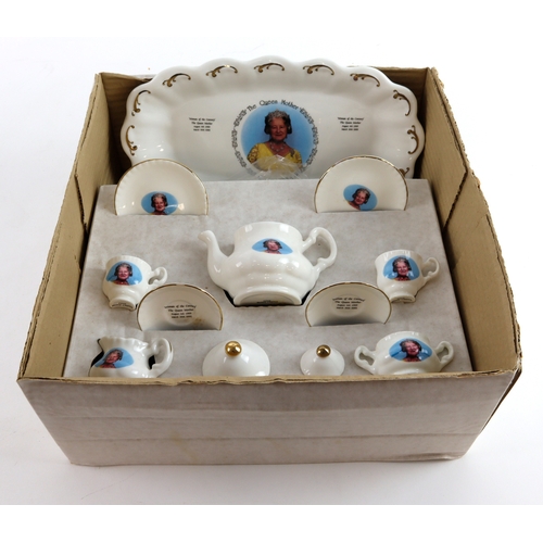 117 - Queen Elizabeth, the Queen Mother fine bone china boxed child's 