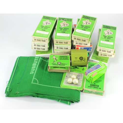 243 - Subbuteo. A collection of sixteen boxed teams (some with replacement goalkeepers), together with var... 