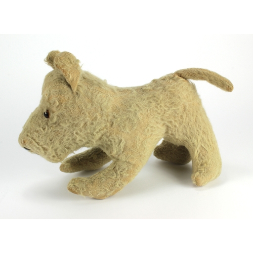 246 - Terrier interest. A terrier dog toy, circa mid 20th Century, maker unknown, height 23cm, length 35cm... 