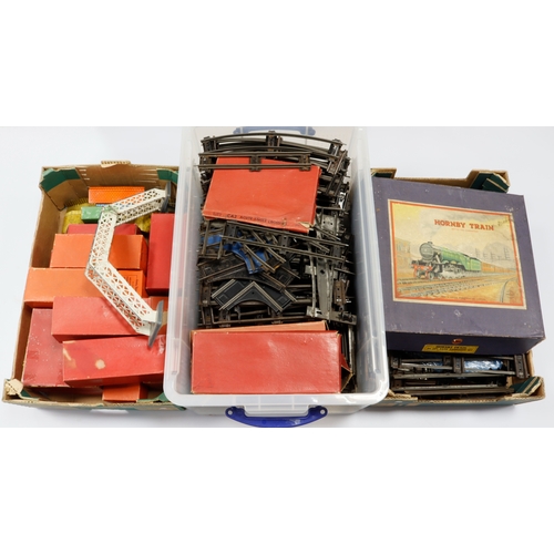 261 - Hornby. A collection of Hornby O gauge railway items, including signals, bridge, station, track etc.... 