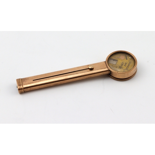 284 - 9ct Gold Wilcox Patent Bridge/Trumps Indicator, hallmarked 'MW&S Birmingham 1903', bears three 9.375... 