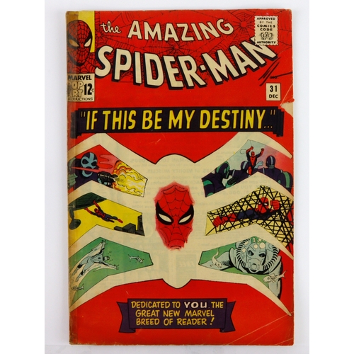 298 - Amazing Spider Man comic, no. 31, published Marvel, 1964, 1st Appearance Gwen Stacy & Harry Osborne