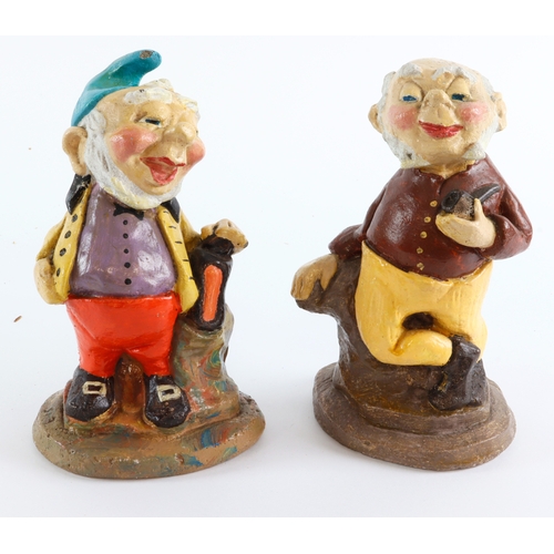 65 - Garden Dwarves (2) made in the Isle of Man Pottery c1970, very well modelled, missing a little paint... 