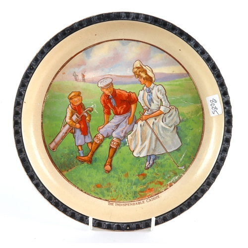 69 - Golf interest. An early decorated China Golf plate reads on the front 