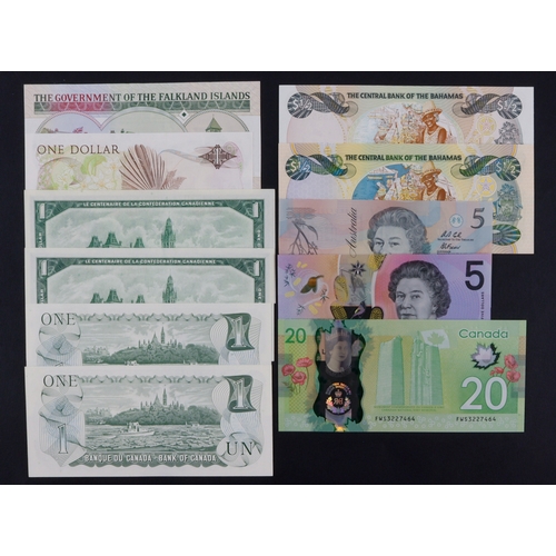 483 - British Commonwealth (11), high grade collection, Australia 5 Dollars (2), Bahamas 50 Cents (2), Can... 