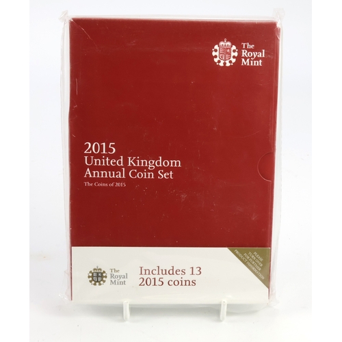 194 - Royal Mint: 2015 United Kingdom Annual Coin Set (13 coins) BU in packaging.