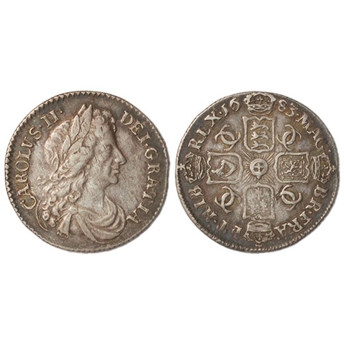 217 - Sixpence 1683 VF, a little weak in places.