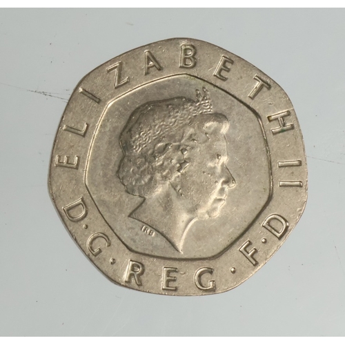 229 - Twenty-Pence undated error mule, EF.
