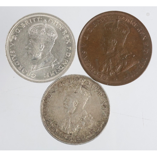 235 - Australia (3) Florins 1914 nVF, 1927 GEF & Penny 1933 GEF with a trace of lustre.
