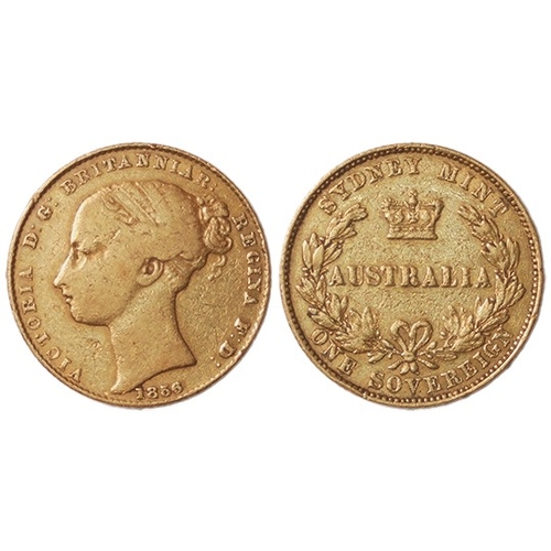237 - Australia, Sydney Mint gold Sovereign 1856 (scarce) KM# 2, Fine.
