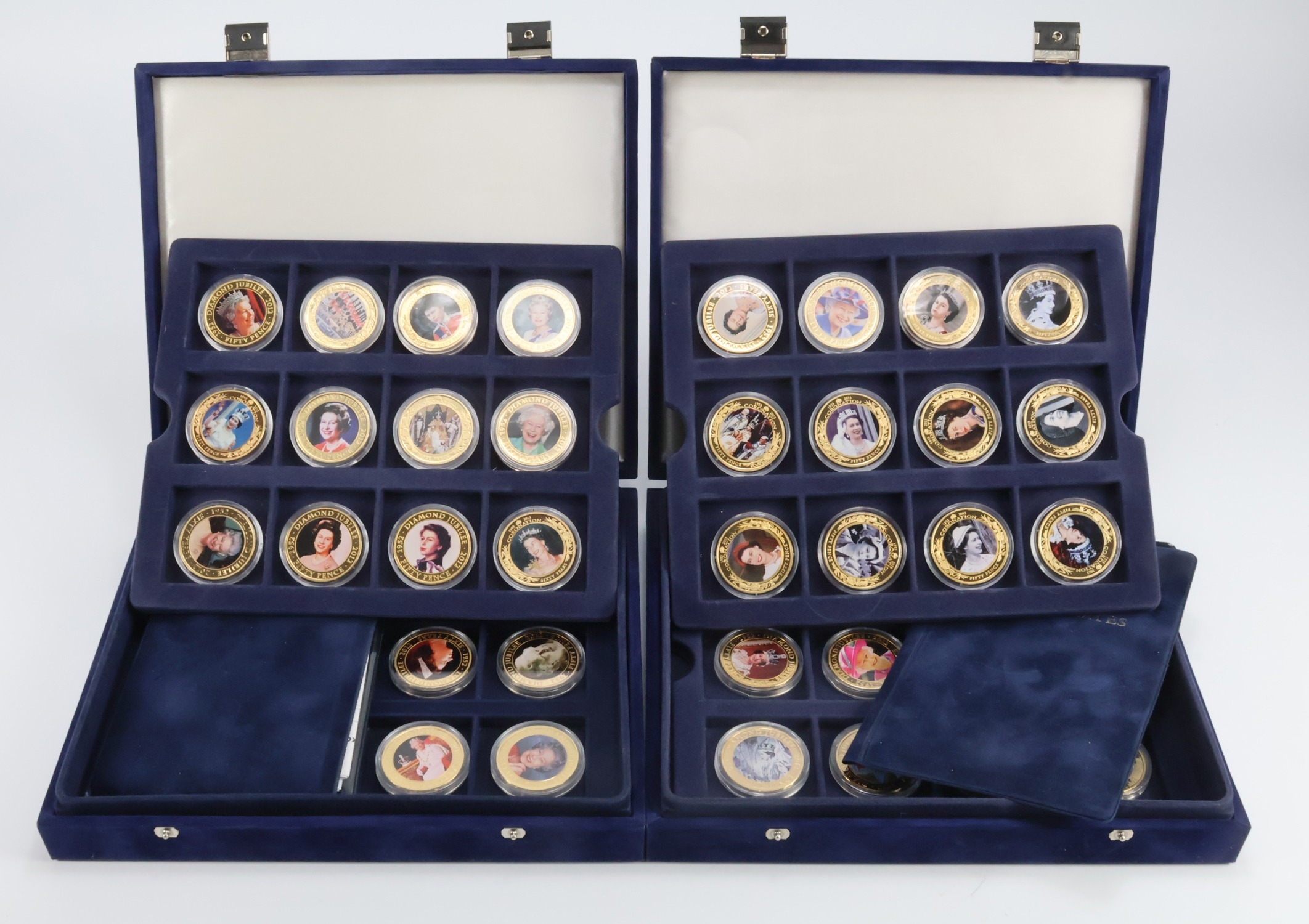 British Commonwealth picture/gilt Crowns (48) housed in two Westminster ...