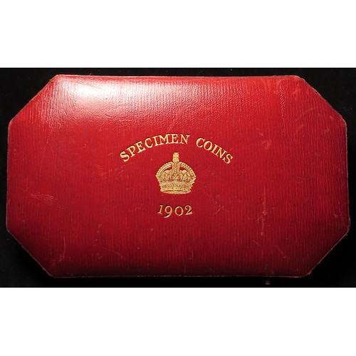 28 - Proof Set 1902 (matte proof) the full 13-coin gold and silver set from £5 to Maundy Penny; GEF-nFDC,... 