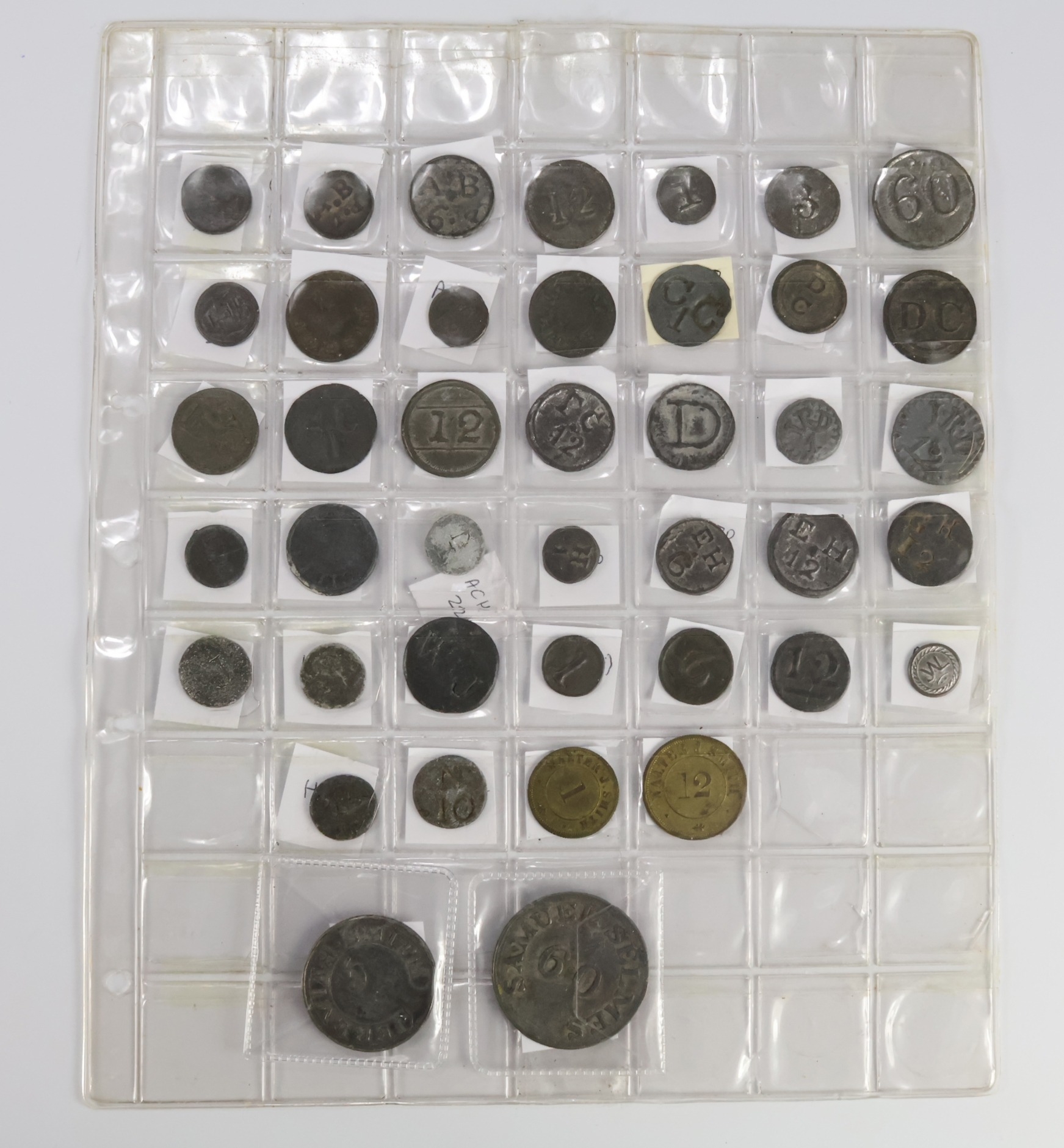 Hop Pickers Tokens (41) a specialist collection in an album page, with ...