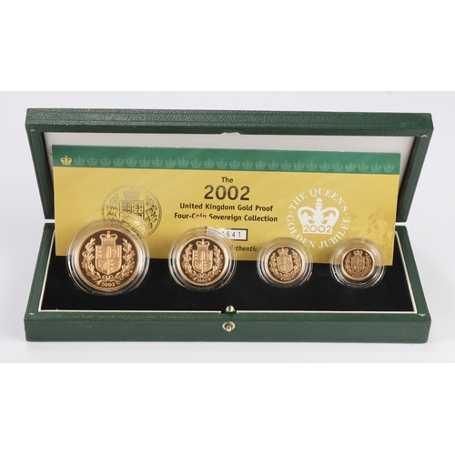 14 - Four-Coin Proof Sovereign Collection 2002 (£5 to 1/2 Sov) FDC cased with cert.