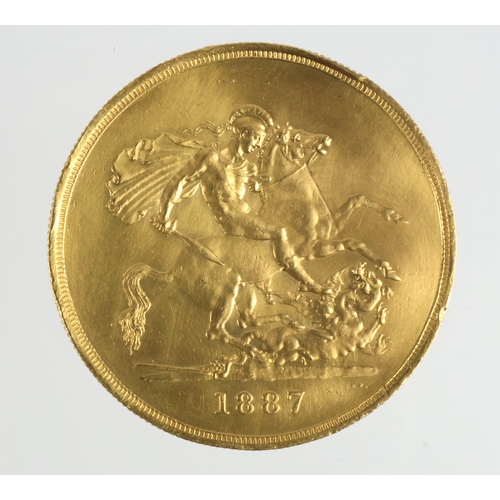 3 - Five Pounds 1887 aEF a few tiny edge nicks