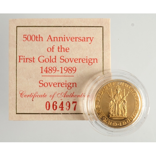 36 - Sovereign 1989 Proof FDC in a hard plastic capsule with certificate