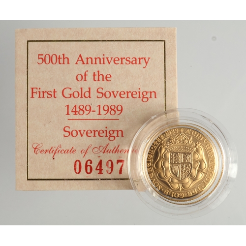 36 - Sovereign 1989 Proof FDC in a hard plastic capsule with certificate