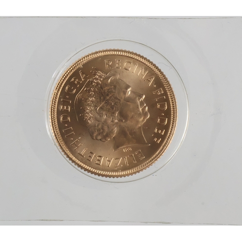 38 - Sovereign 2002, Golden Jubilee shield-back issue, BU sealed in plastic packaging.