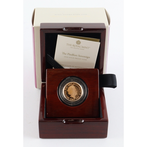 51 - Sovereign 2022 Piedfort. Proof FDC cased with cert.