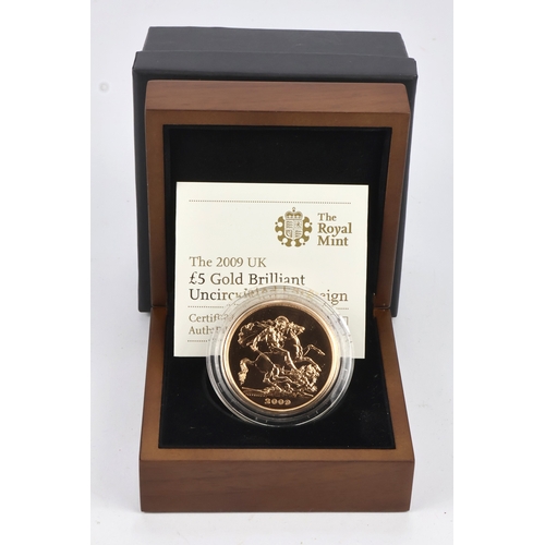 6 - Five Pounds 2009 BU boxed as issued