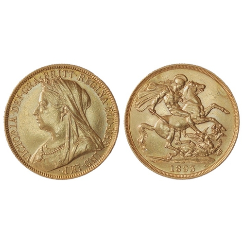 68 - Two Pounds 1893 EF with a tiny test mark reverse field