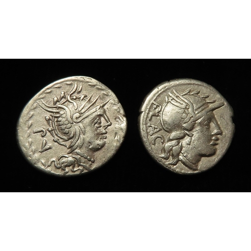 Roman Republican (2) silver Denarii: M. Lucilius Rufus, Rome 101 BC. PV ...