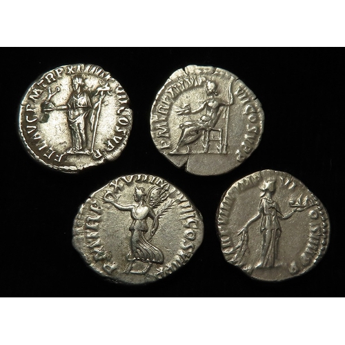 Roman Imperial (4) silver Denarii of Commodus, AD 172-192, different ...