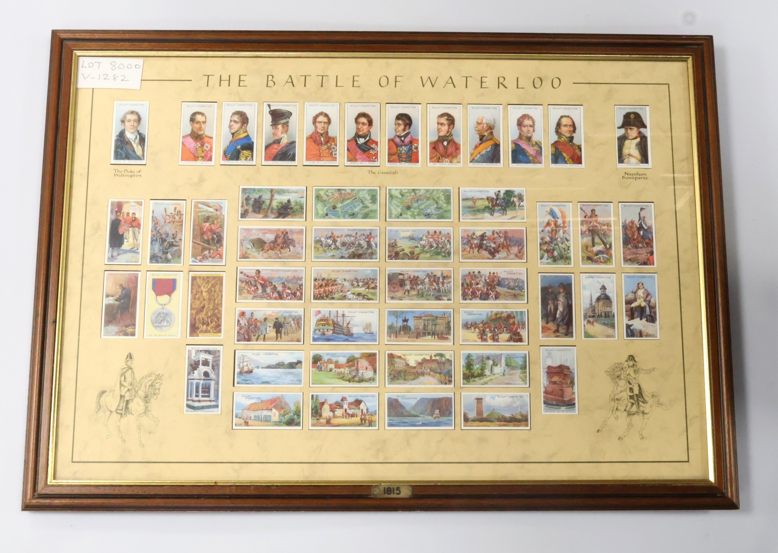 Large framed set of Wills cigarette cards: The Battle of Waterloo ...