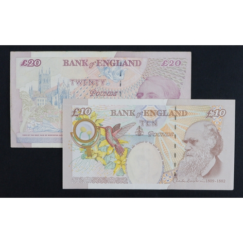 29 - Bailey (2), 20 Pounds issued 2004, rare FIRST RUN note 'DE41' prefix, serial DE41 146561 (B402, Pick... 