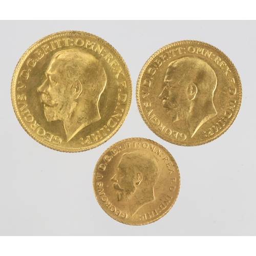 1 - Copies in gold (3) XRF tested: Sovereign 1911 (7.95g, 21ct) EF; Half Sovereign 1915 (3.95g, 20ct) EF... 