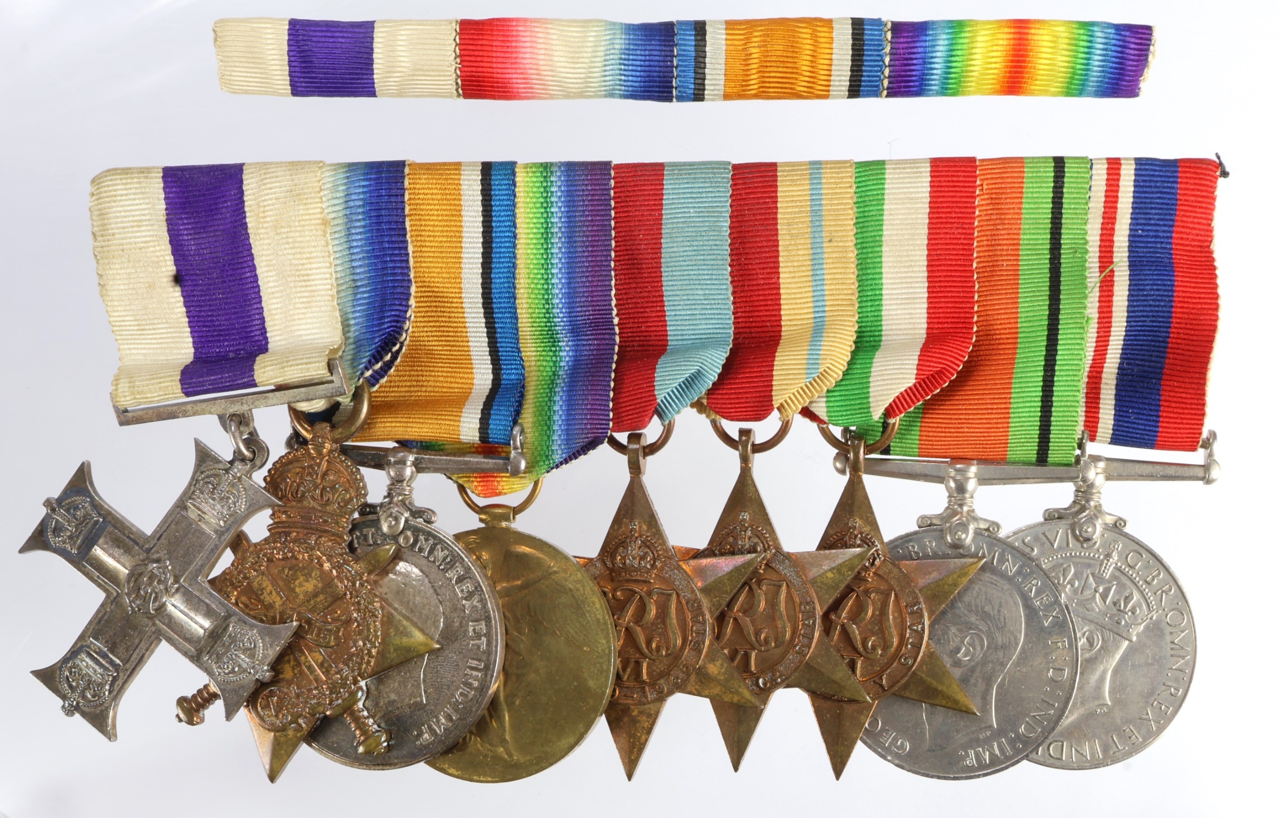 Military Cross Group mounted as worn - MC unnamed as issued, 1915 Star ...