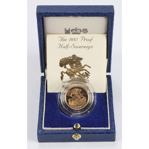 13 - Half Sovereign 1985 proof FDC cased with cert.