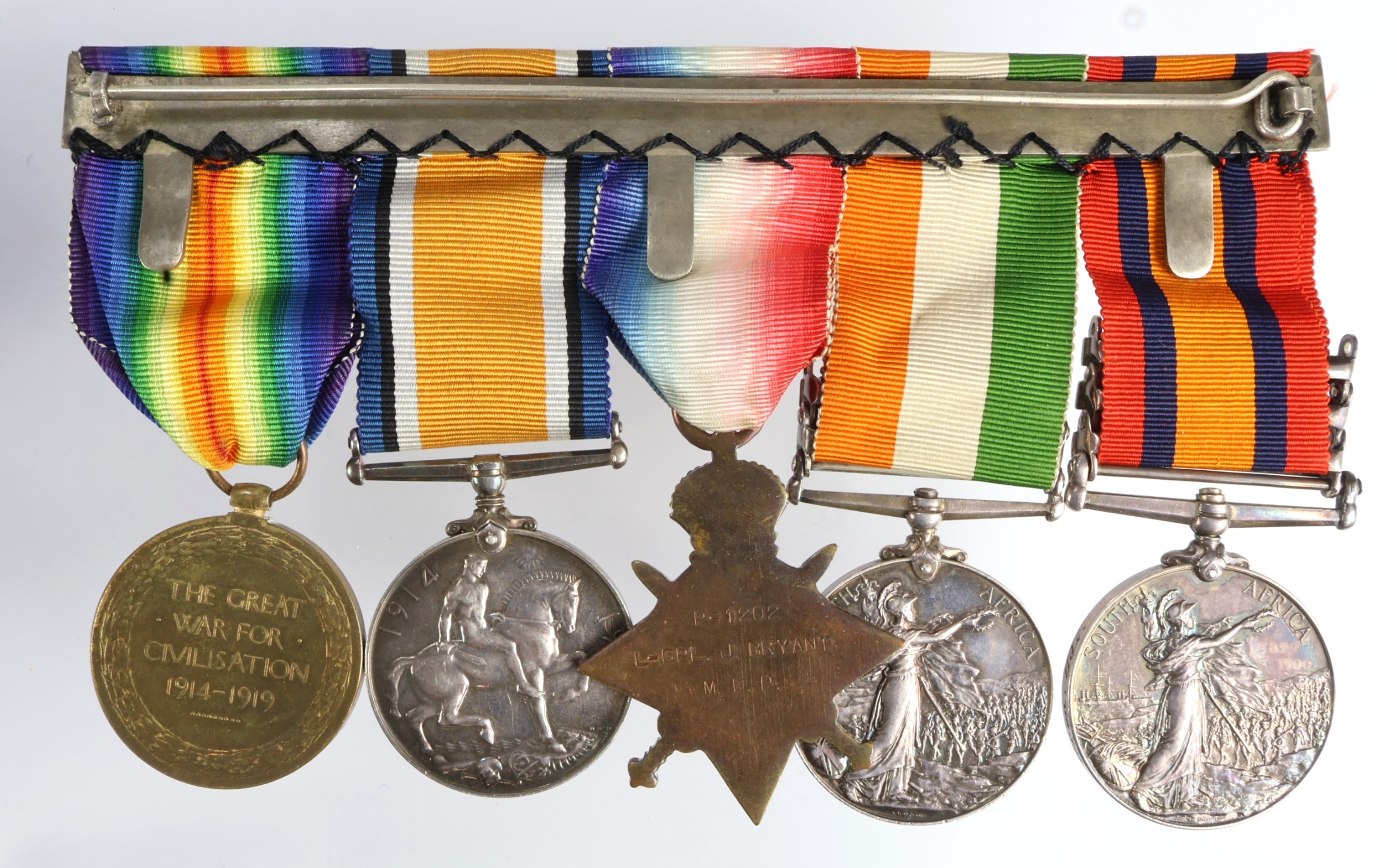 QSA with bars CC/Trans/Witt (4193 Pte J Bryant Gren Gds) KSA with bars ...