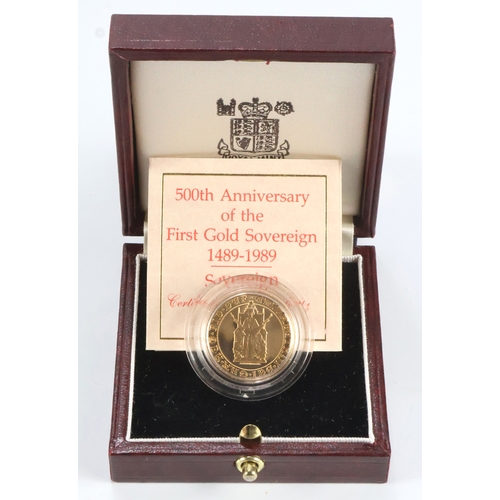 26 - Sovereign 1989 proof, FDC cased with cert.