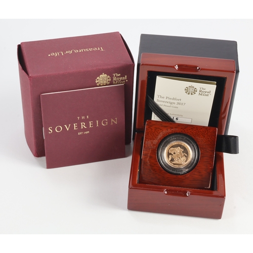 33 - Sovereign 2017 Piedfort Proof FDC boxed as issued