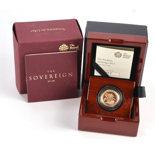 34 - Sovereign 2017 Piedfort Proof FDC boxed as issued