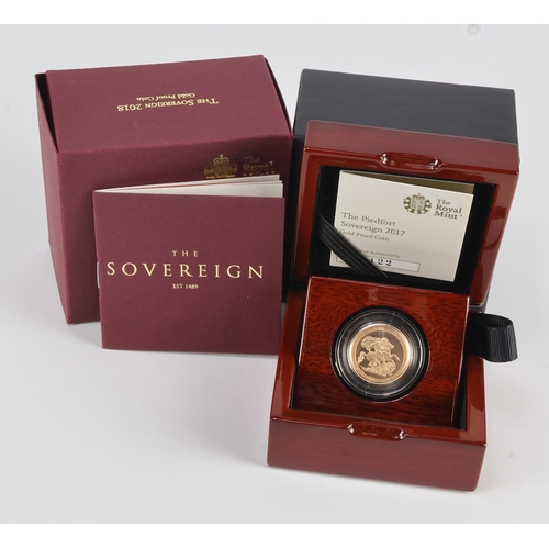 35 - Sovereign 2017 Piedfort Proof FDC boxed as issued