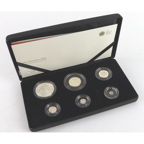 58 - Britannia Silver Proof six coin set 2016 aFDC boxed as issued