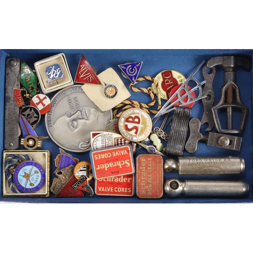 708 - Automobilia & Motor Racing (36) vintage badges and miscellaneous items.