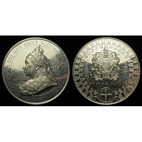 715 - British Commemorative Medal, white metal d.76mm: Queen Victoria Diamond Jubilee 1897 large white met... 