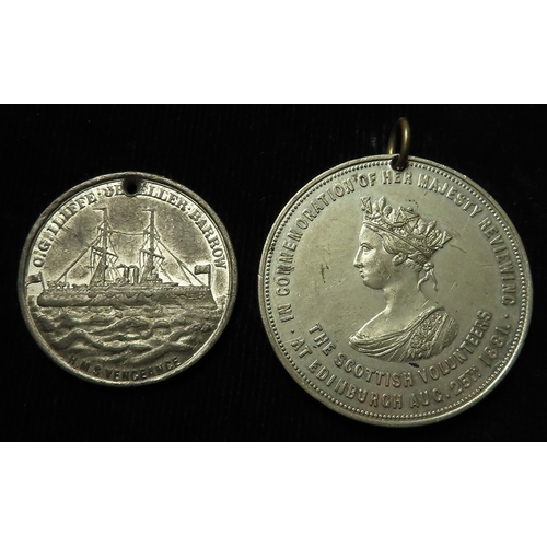 717 - British Commemorative Medals (2) white metal d.44mm and d.36mm, military subjects: IN COMMEMORATION ... 