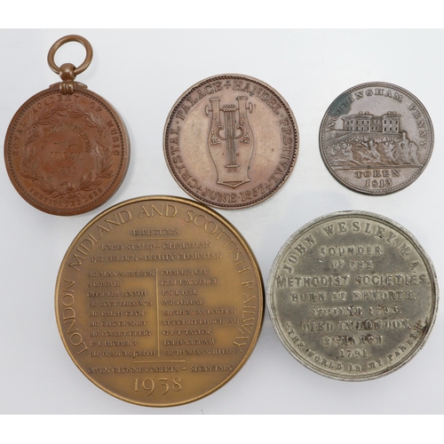 723 - British Commemorative Medals etc (5): London & Birmingham Railway Centenary 1938 large bronze medal ... 