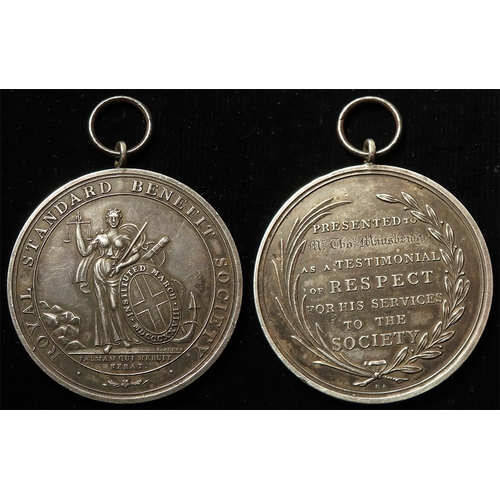 725 - British Society Award, silver d.48mm, 46.48g: Royal Standard Benefit Society (medal) by E. Avern, na... 
